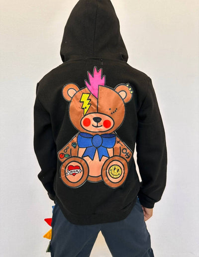 Lola + The Boys Emoji Punk Bear Hoodie