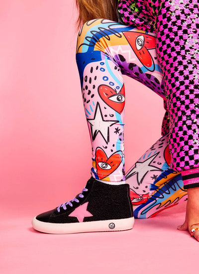 Lola + The Boys Eye Heart Doodle Leggings