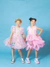 Lola + The Boys Foil Rainbow Hearts Tulle Dress