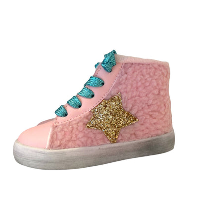 Lola + The Boys Footwear Baby Pink Sherpa High Tops