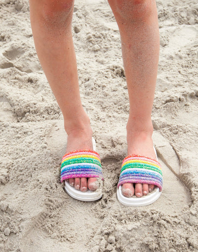 Lola + The Boys Footwear Glitter Rainbow Slides