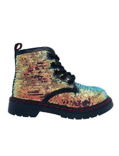 Lola + The Boys Footwear Sequin Combat Boots