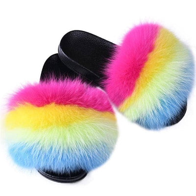 Lola + The Boys Footwear Skittles Faux Fur Slides