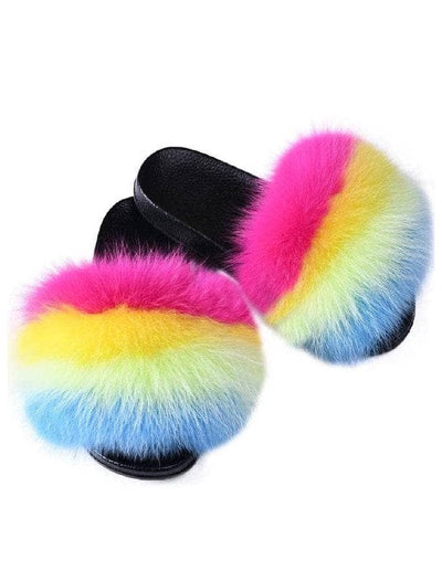 Lola + The Boys Footwear Skittles Faux Fur Slides