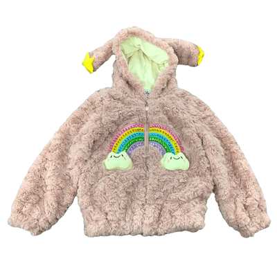 Lola + The Boys Fuzzy Rainbow Star Hoodie