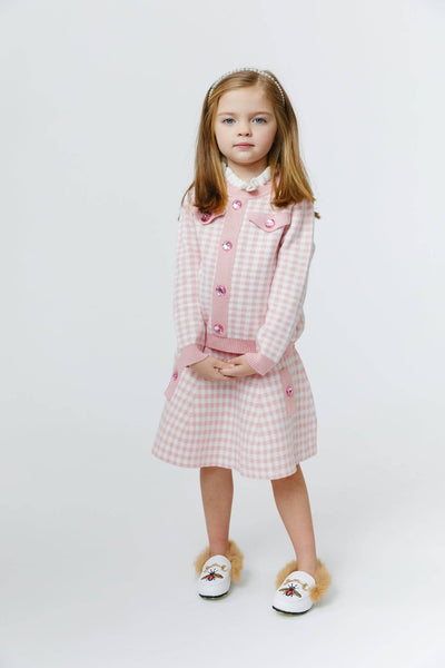 Lola + The Boys Gingham Gem Sweater Set