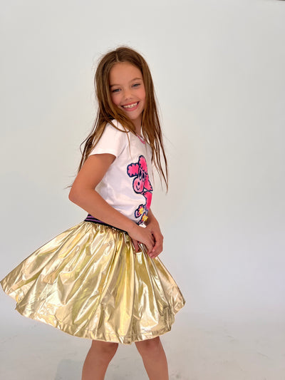 Lola + The Boys Goldie Foil Skirt