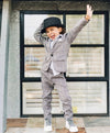 Lola + The Boys Gray Plaid Piece Suit