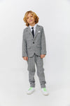 Lola + The Boys Gray Plaid Piece Suit