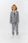 Lola + The Boys Gray Plaid Piece Suit