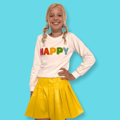 Lola + The Boys Happy Crystal Sweatshirt