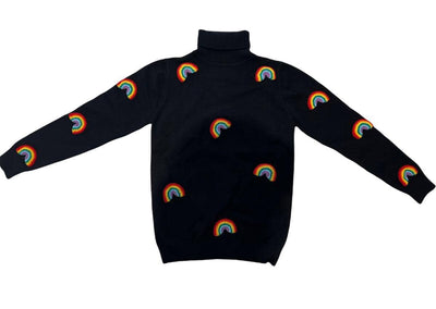 Lola + The Boys Happy rainbow Turtleneck