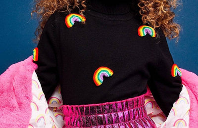 Lola + The Boys Happy Rainbow Turtleneck