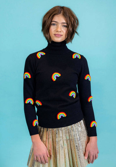 Lola + The Boys Happy Rainbow Turtleneck