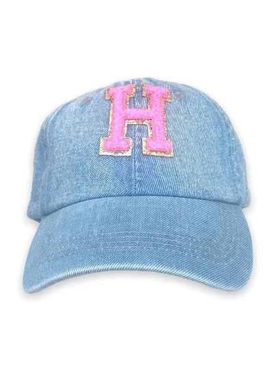 Lola + The Boys Hats H Initial Denim Cap