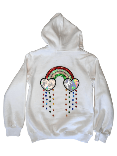 Lola + The Boys Hoodie Rainbow Heart Hoodie