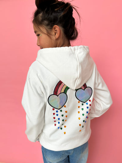 Lola + The Boys Hoodie Rainbow Heart Hoodie