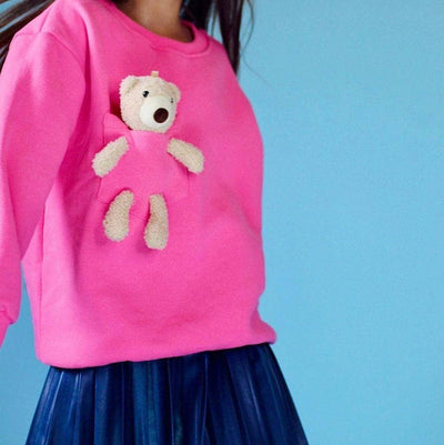 Lola + The Boys Hoodie Teddy Bear Crewneck