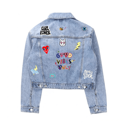 Lola + The Boys JACKET You Rock Painted Denim