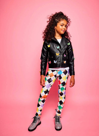 Lola + The Boys Jackets & Bombers 3D Butterfly Vegan Moto Jacket