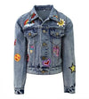 Lola + The Boys Jackets & Bombers All About The Patch Crop Denim Jacket