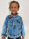 Lola + The Boys Jackets & Bombers Beaded Crystal Fruit Crop Denim Jacket