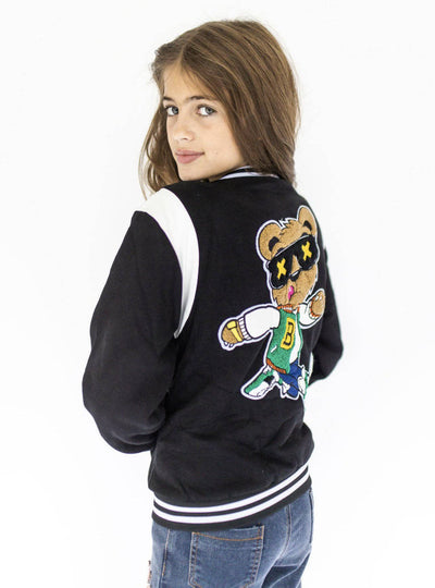 Lola & The Boys Jackets & Bombers Bear Varsity Bomber Jacket