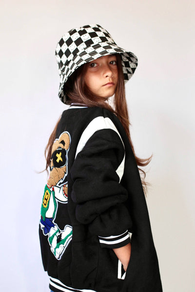 Lola & The Boys Jackets & Bombers Bear Varsity Bomber Jacket