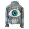 Lola + The Boys Jackets & Bombers Blue Evil Eye Denim