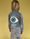 Lola + The Boys Jackets & Bombers Blue Evil Eye Denim