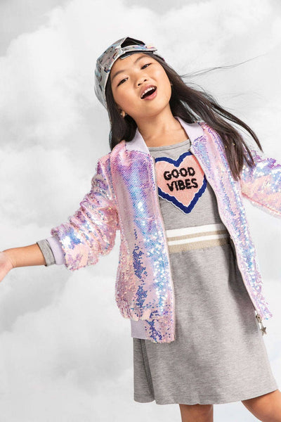 Lola + The Boys Jackets & Bombers Cotton Candy Sequin Bomber