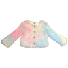 Lola + The Boys Jackets & Bombers Funfetti Rainbow Faux Fur Coat