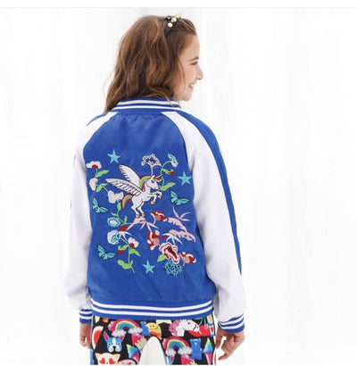 Lola & The Boys Jackets & Bombers Girls Unicorn Satin Bomber