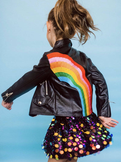 Lola + The Boys Jackets & Bombers Happy Rainbow Vegan Leather