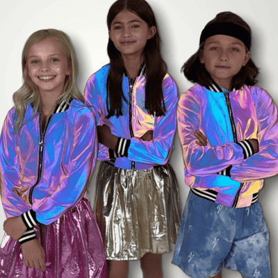 Lola + The Boys Jackets & Bombers Hologram Reflective bomber