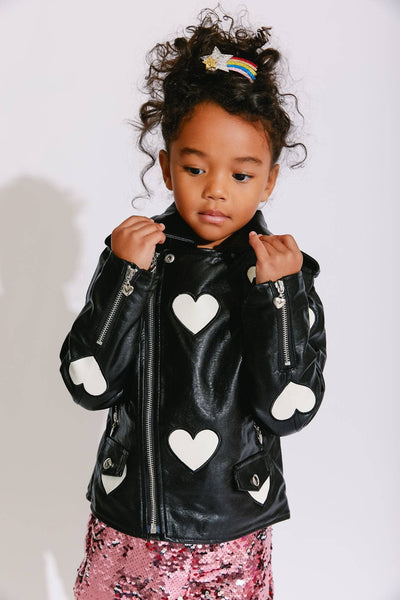 Lola + The Boys Jackets & Bombers I Heart You Vegan Leather Jacket