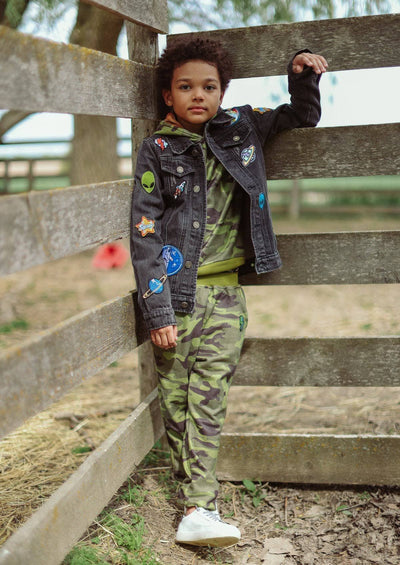 Lola + The Boys Jackets & Bombers Interstellar Patched Denim Jacket