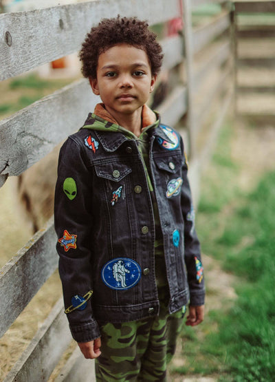 Lola + The Boys Jackets & Bombers Interstellar Patched Denim Jacket