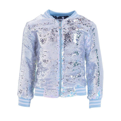 Lola + The Boys Jackets & Bombers Iridescent Angel Sequin Flip Bomber