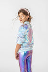 Lola + The Boys Jackets & Bombers Iridescent Angel Sequin Flip Bomber