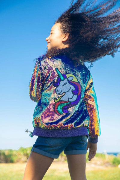 Lola + The Boys Jackets & Bombers Magic Shimmer Unicorn Bomber