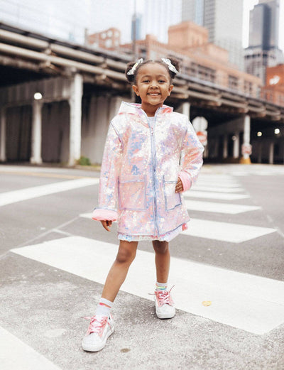 Lola + The Boys Jackets & Bombers Paillette Magic Rain Jacket