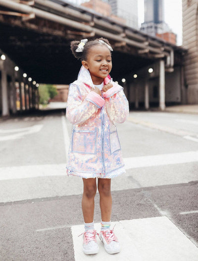 Lola + The Boys Jackets & Bombers Paillette Magic Rain Jacket