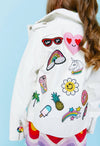 Lola + The Boys Jackets & Bombers Patched Rainbow Daisy Vegan Leather