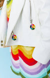 Lola + The Boys Jackets & Bombers Patched Rainbow Daisy Vegan Leather