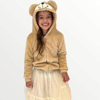 Lola + The Boys Jackets & Bombers Plush Brown Bear Jacket