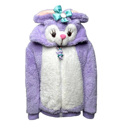 Lola + The Boys Jackets & Bombers Plush Purple Bunny Jacket