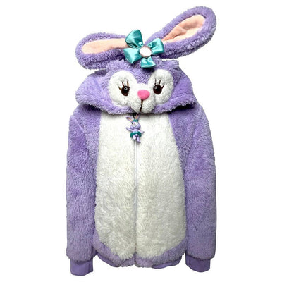 Lola + The Boys Jackets & Bombers Plush Purple Bunny Jacket