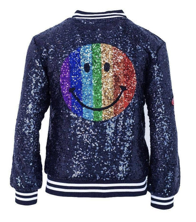 Lola + The Boys Jackets & Bombers Rainbow Emoji Sequin Bomber