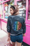 Lola + The Boys Jackets & Bombers Rainbow Emoji Sequin Bomber